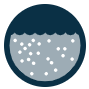 Water Clarity icon. Water clarity measures how much light penetrates the water column.